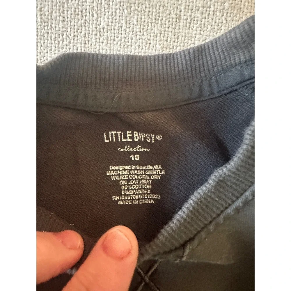 Little Bipsy Jogger Set Kids Size 10 Charcoal Grey Sweatshirt Sweatpants